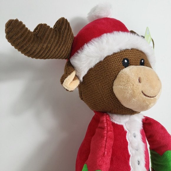 Spark Create Imagine Knit Plush Christmas Santa Moose Rattle Crinkle Holiday New - Picture 5 of 16